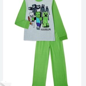 Minecraft Green and Gray Pajama Set